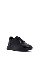 Erkek Siyah Bağcıklı Deri Casual Sneaker | Derimod