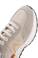 Women's Beige Thick Soled Leather Suede Detailed Sneaker | Derimod