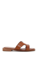 Women's Tan Leather Slippers | Derimod