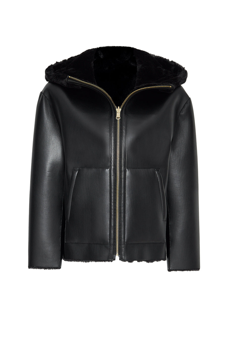 Gardena Women's Black Double-Sided Teddy Coat