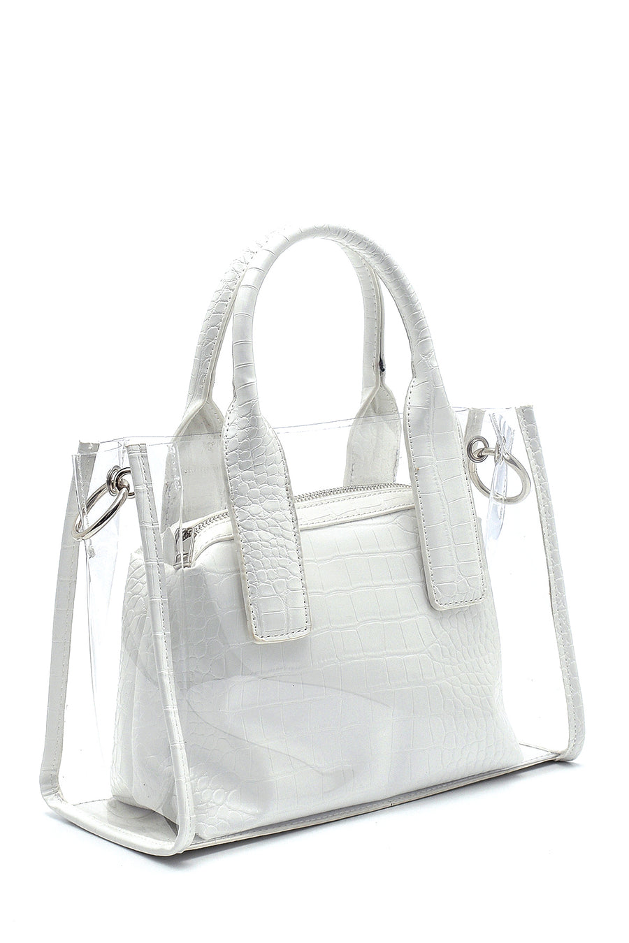 Women's Transparent Crocodile Patterned Shoulder Bag