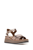 Women's Gray Leather Sandals | Derimod