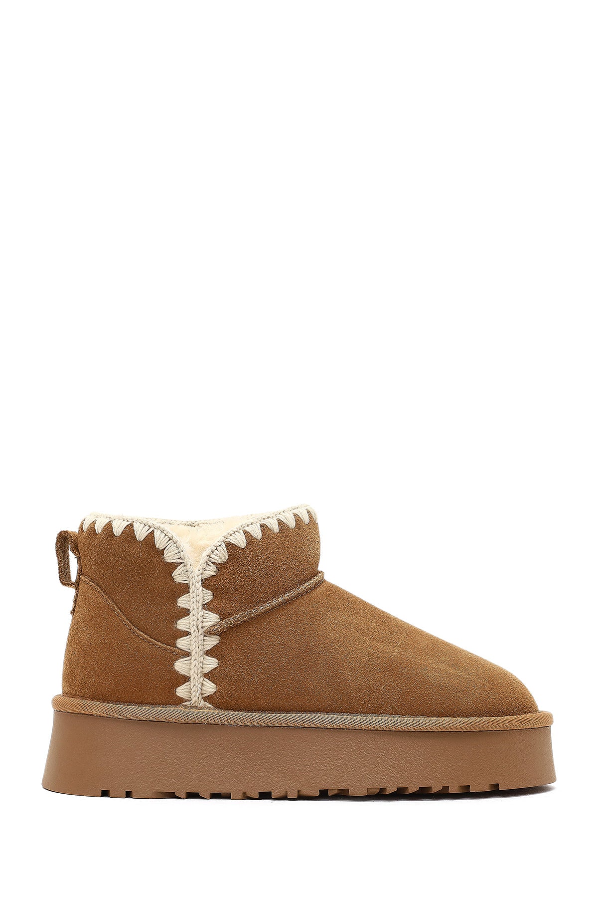 Woman Camel Suede Teddy Boots WF565003DS | Derimod