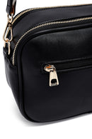 Women's Black Long Strap Patterned Crossbody Bag | Derimod