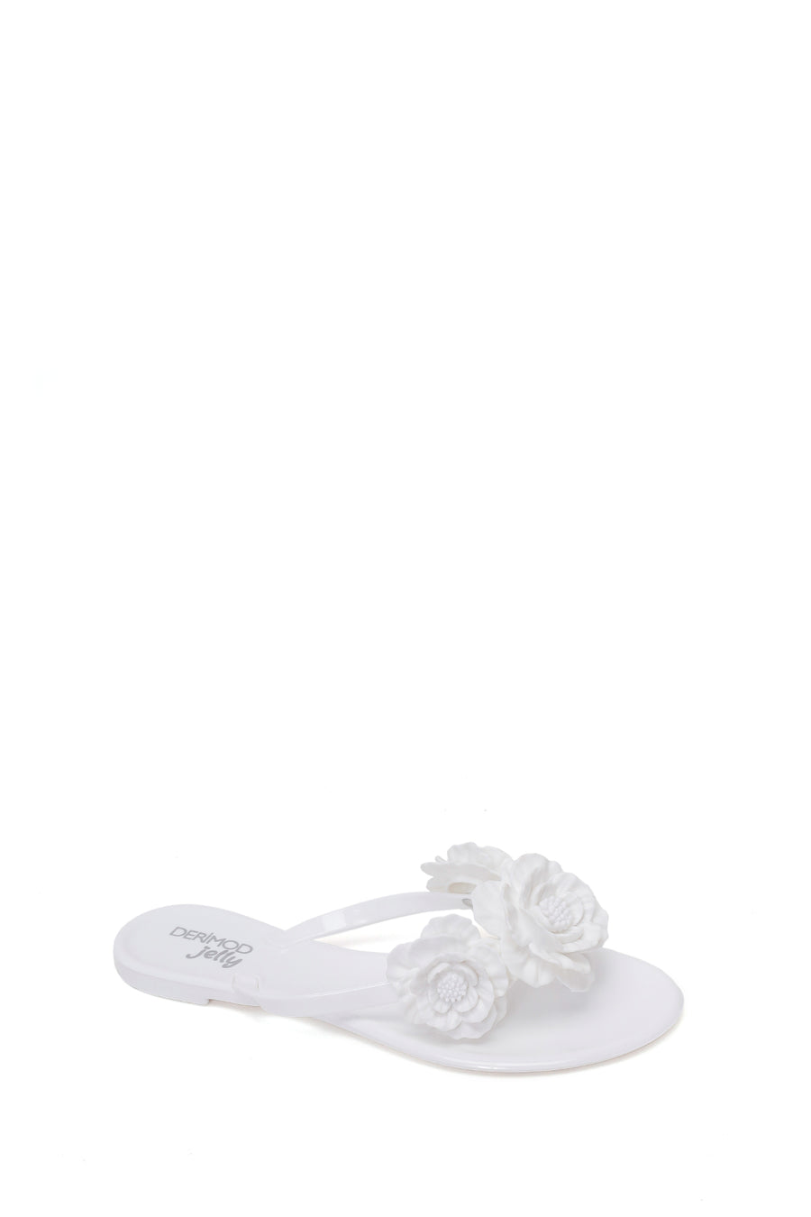 Woman White Floral Jelly Slipper