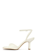 Women's White Ankle Buckle Thin Heel Sandals | Derimod