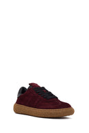 Kadın Bordo Süet Deri Sneaker | Derimod