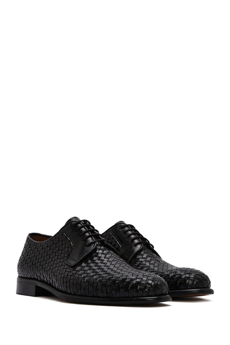 Men's Black Braided Leather Classic Shoes