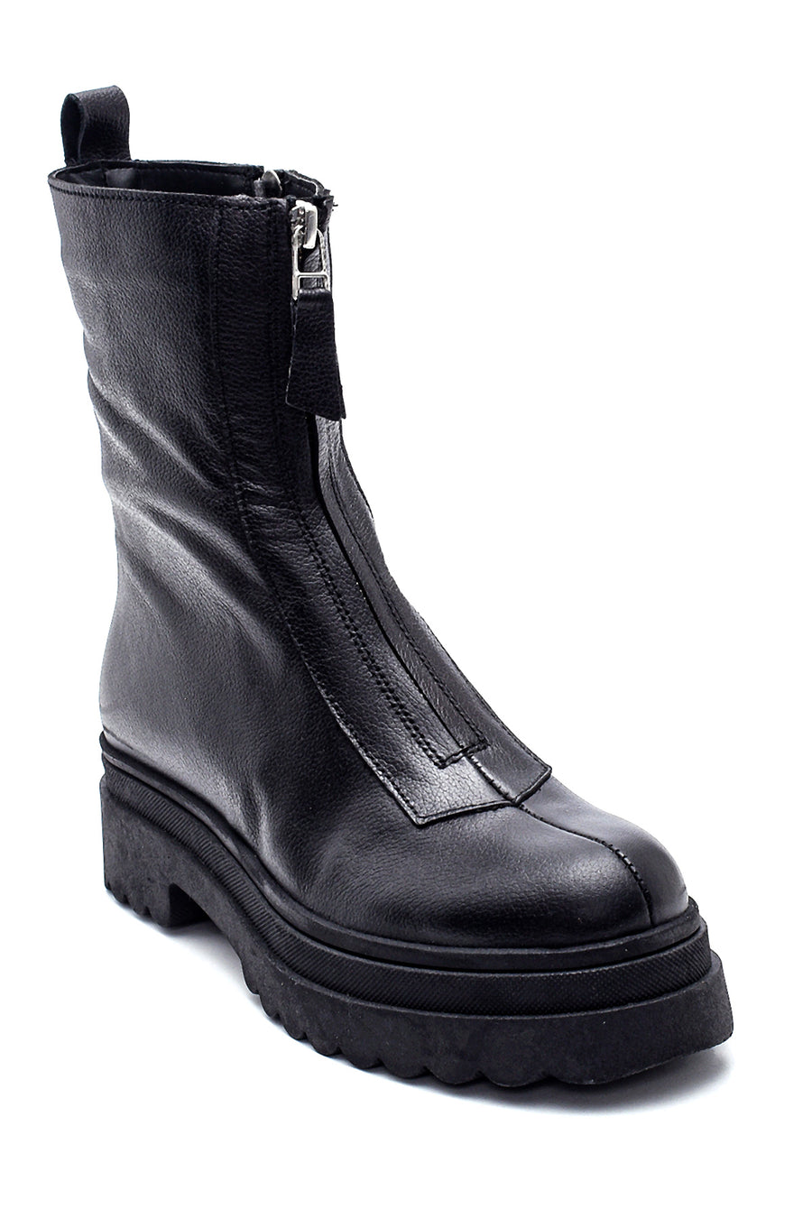 Women's Zippered Leather Boots