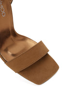 Woman Tan Ankle-Buckle Wedge-Heel Suede Sandal | Derimod
