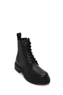 Woman Black Zip Closure Combat Boots | Derimod