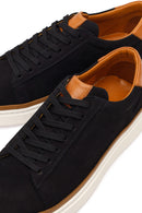 Erkek Siyah Bağcıklı Kalın Tabanlı Nubuk Deri Sneaker | Derimod