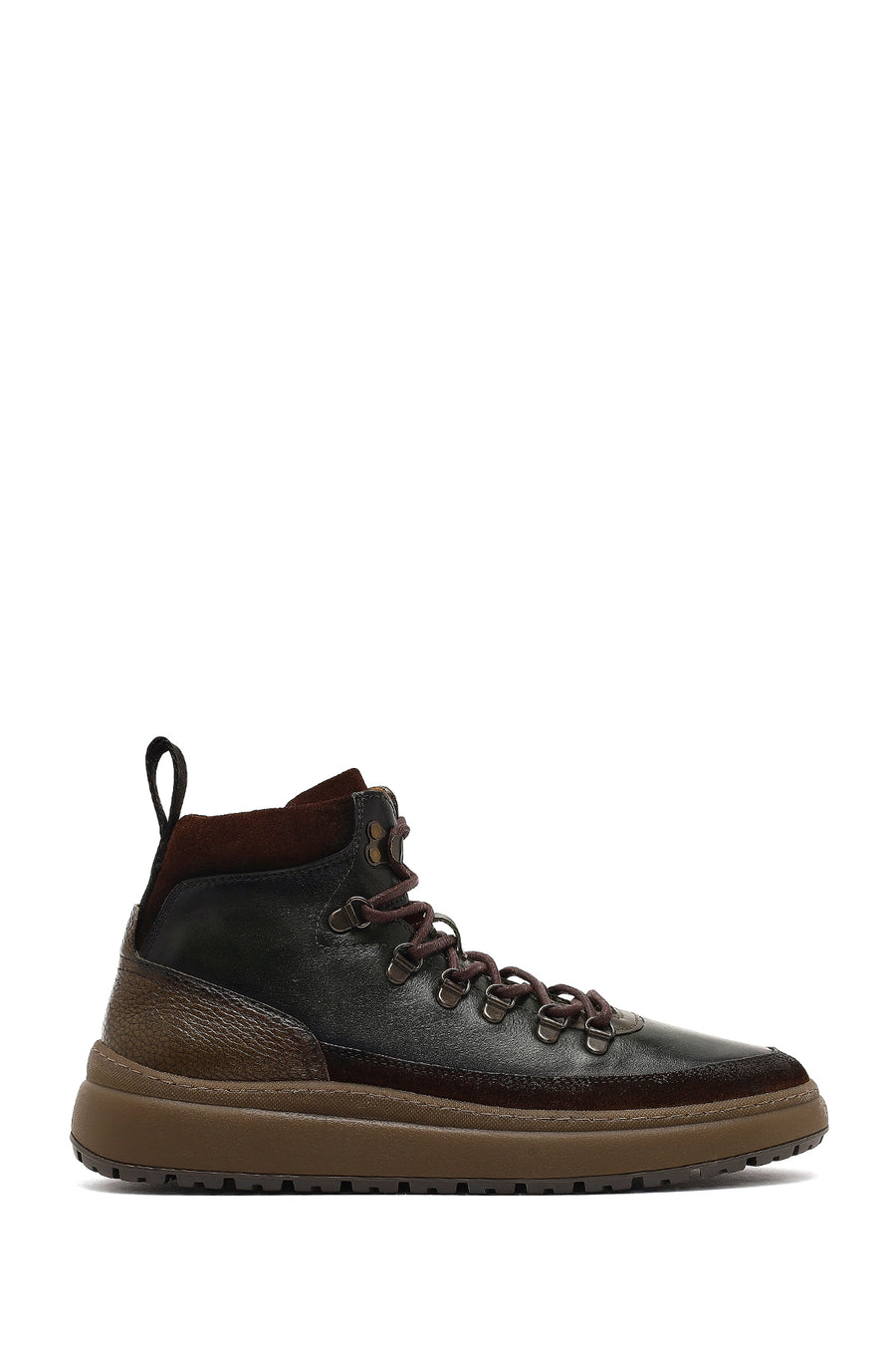 Men's Green Lace-Up Thick Sole Leather Sports Boots 25WFD795014 | Derimod