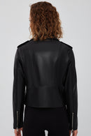 New Look Women's Black Biker Leather Jacket | Derimod