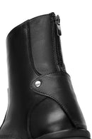 Women's Black Zippered Leather Boots | Derimod