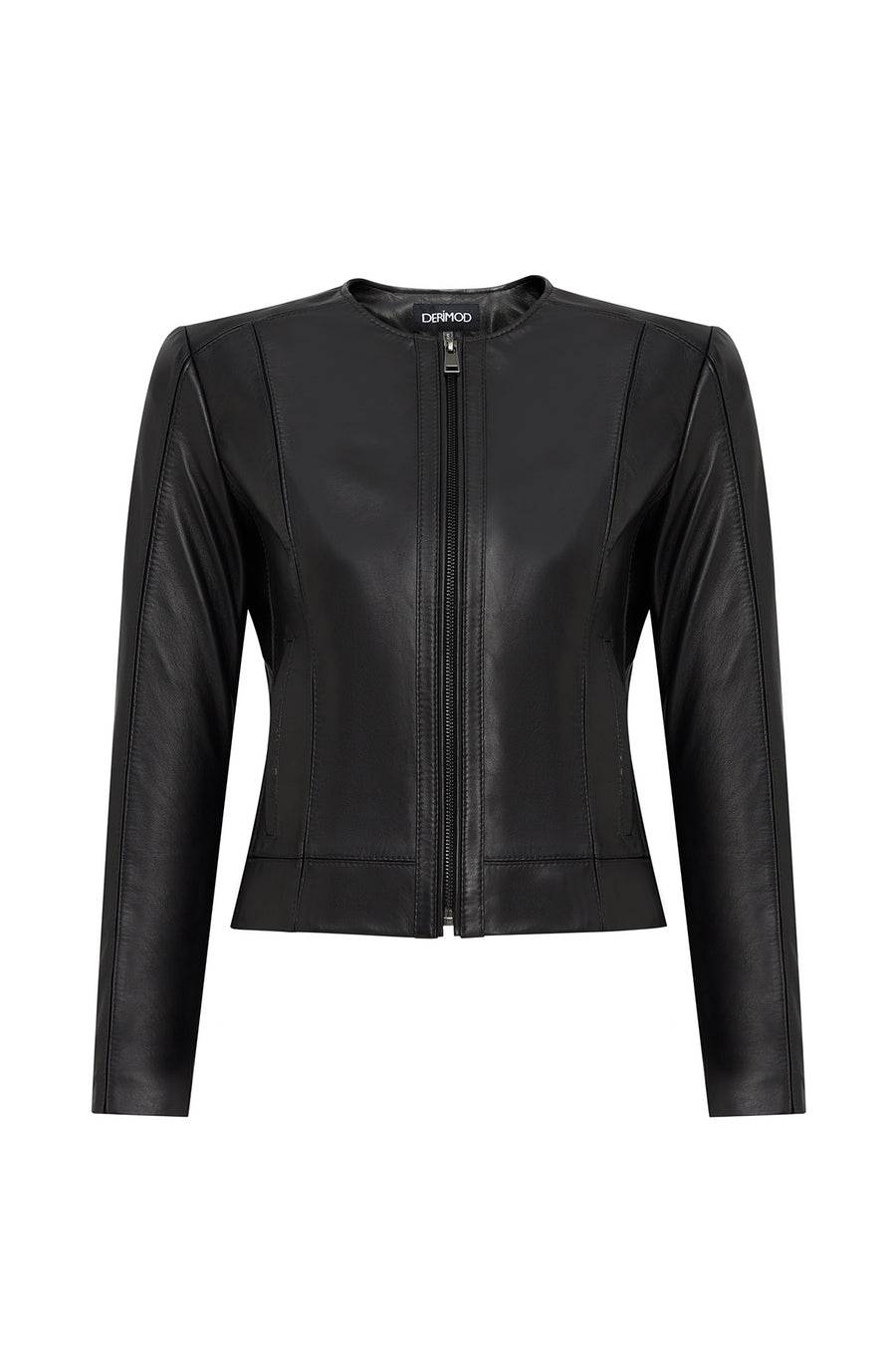 Flora Women's Black Slim Short Leather Jacket
