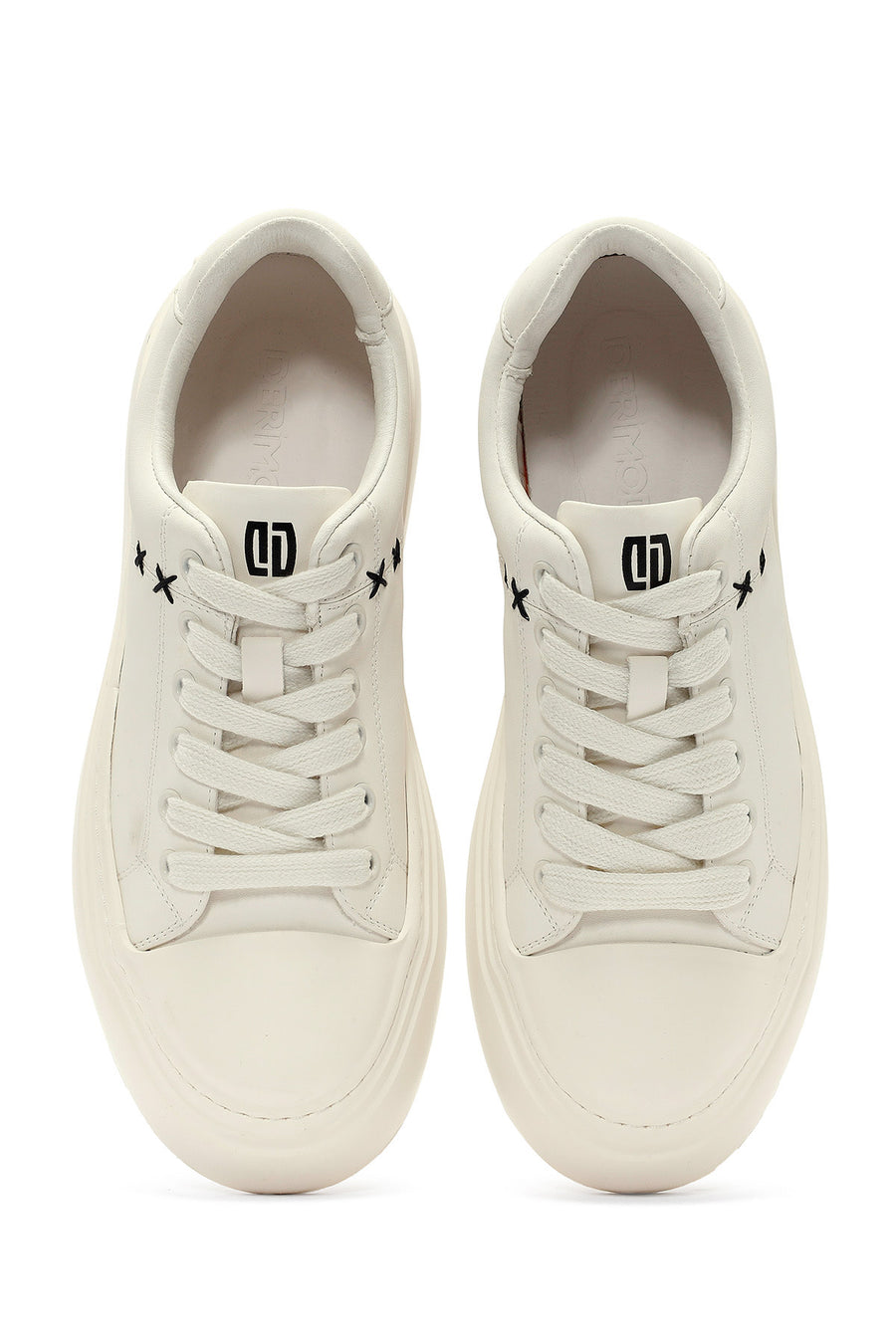 
Men's White Lace-Up Leather Sneaker
