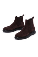 Men's Brown Suede Leather Chelsea Boots | Derimod