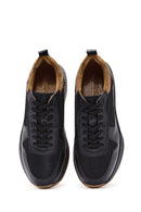 Men's Black Lace-up Leather Sneaker | Derimod