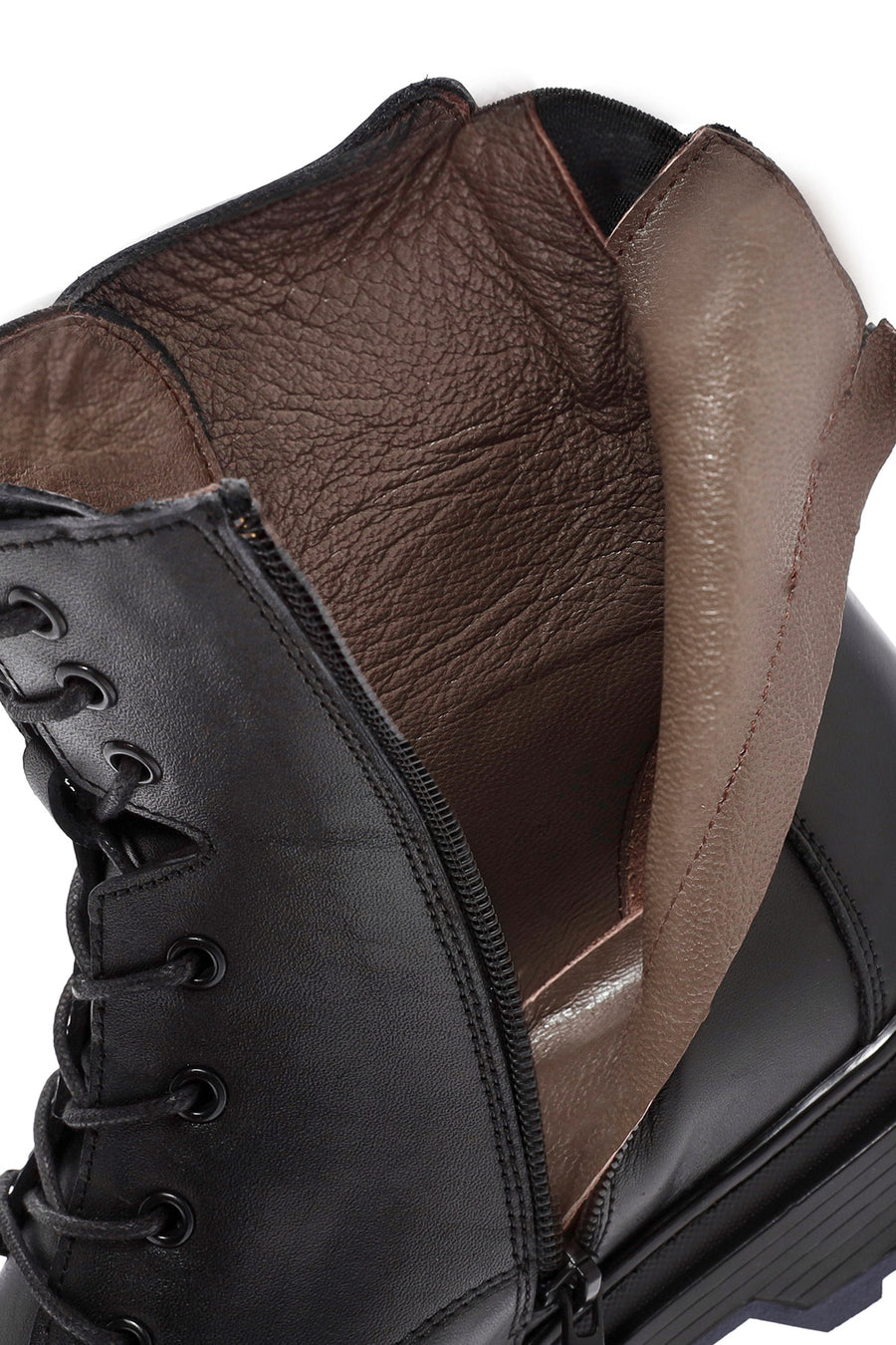 Men's Black Zippered Leather Casual Boots