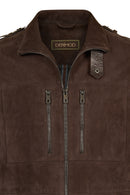 Torres Male Brown Mandarin Collar Suede Coat | Derimod