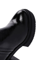 Women's Black Patent Leather Heeled Chelsea Boots | Derimod