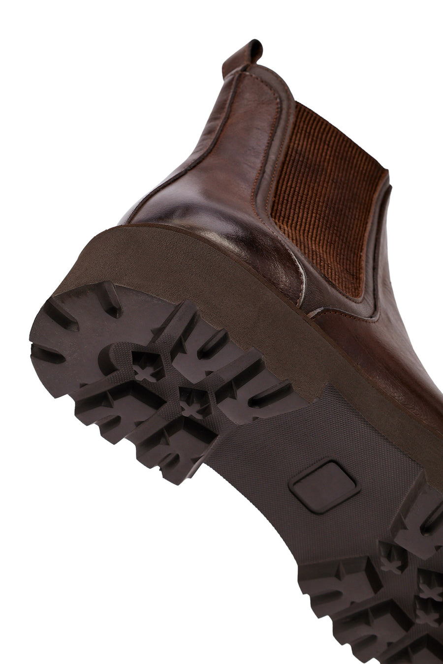 Male Brown Thick-Soled Leather Chelsea Boots