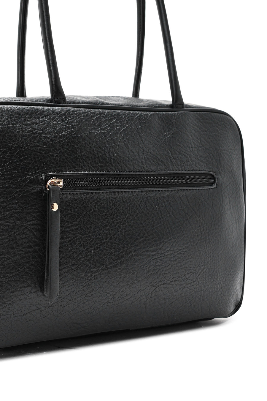 Women's Black Long Strap Patterned Shoulder Bag