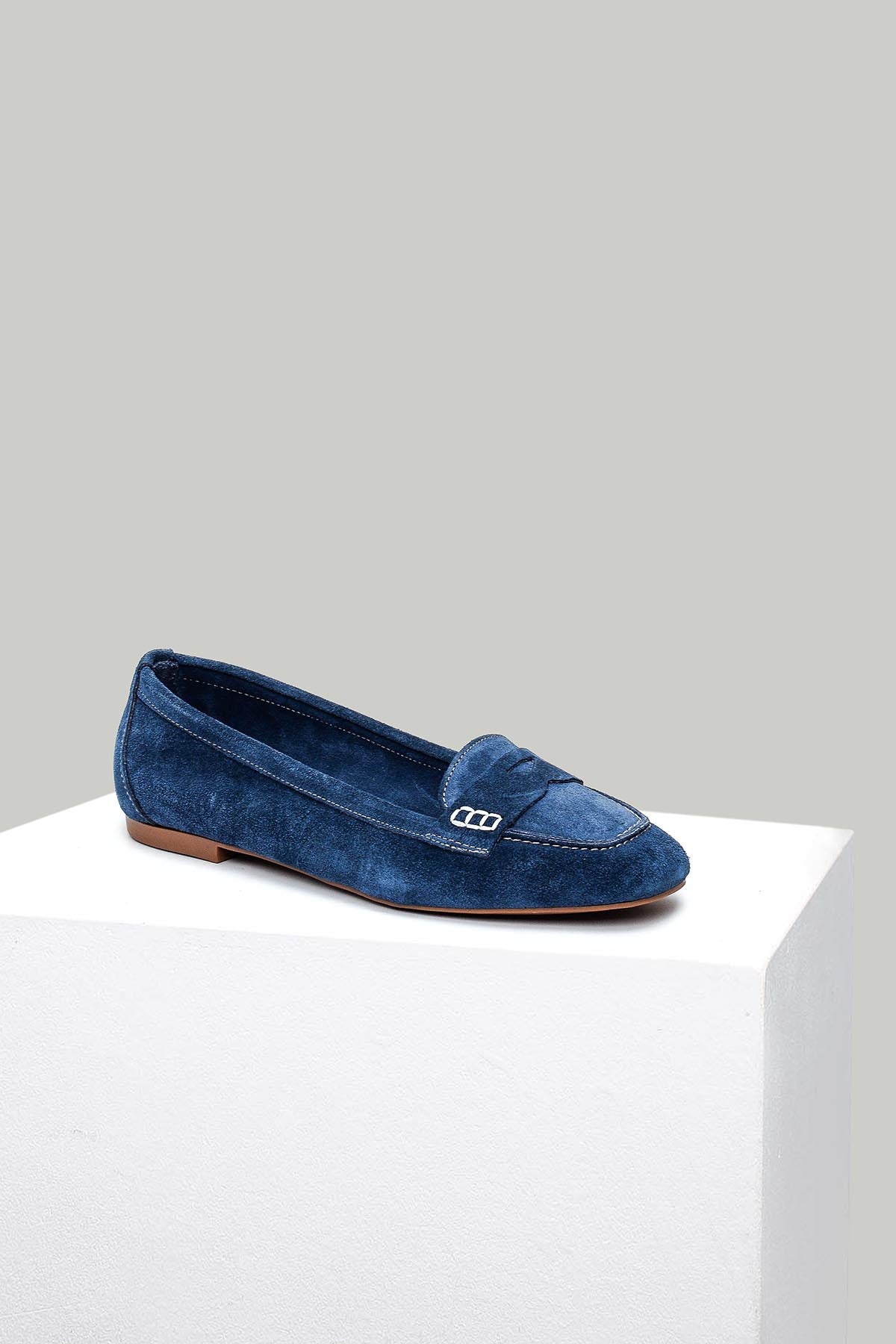 Mavi Süet Kadın Deri Loafer 18SFD108610 | Derimod