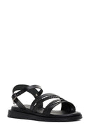 Women's Black Ankle Strap Leather Sandals | Derimod