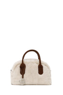 Woman Beige Long Strap Plush Teddy Shoulder Bag | Derimod