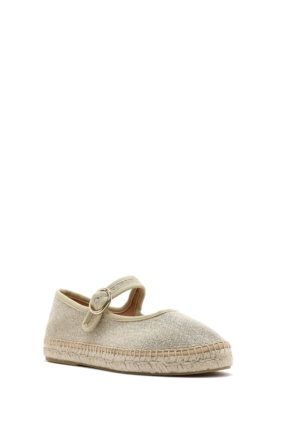 Women's Cream Buckled Fabric Espadrilles