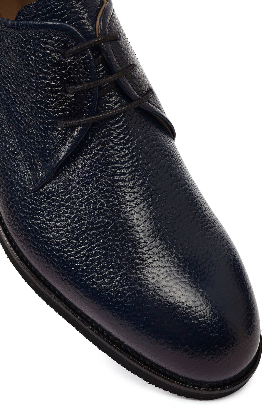 Men's Navy Blue Lace-up Leather Casual Shoes
