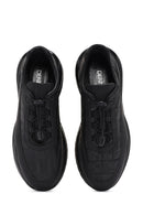 Men's Black Lace-up Thick-Sole Leather Sneaker | Derimod