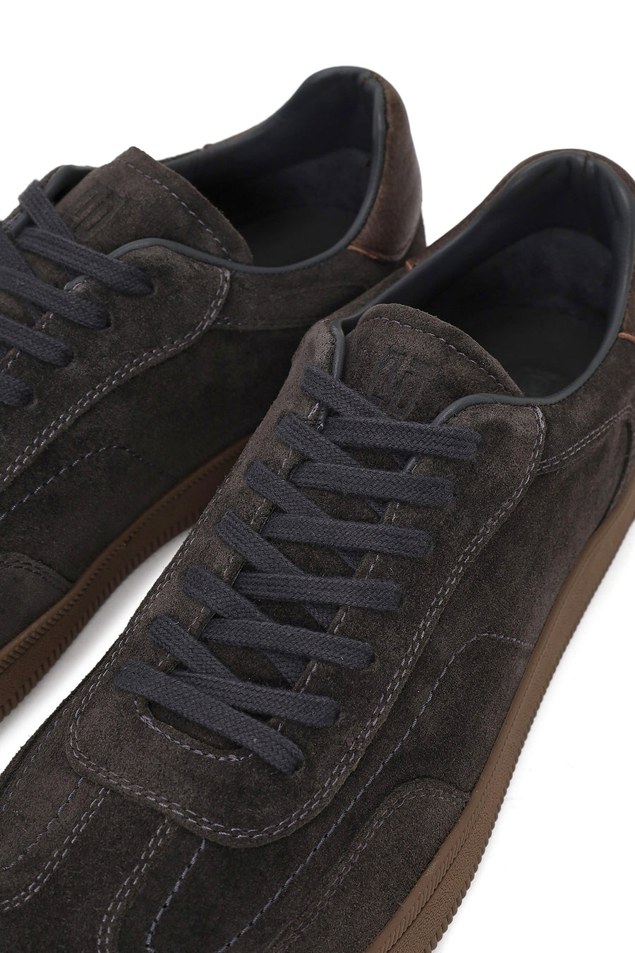 Male Anthracite Lace-up Thick-soled Suede Leather Sneaker