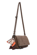 Women's Mink Long Strap Accessory Detailed Suede Crossbody Bag | Derimod