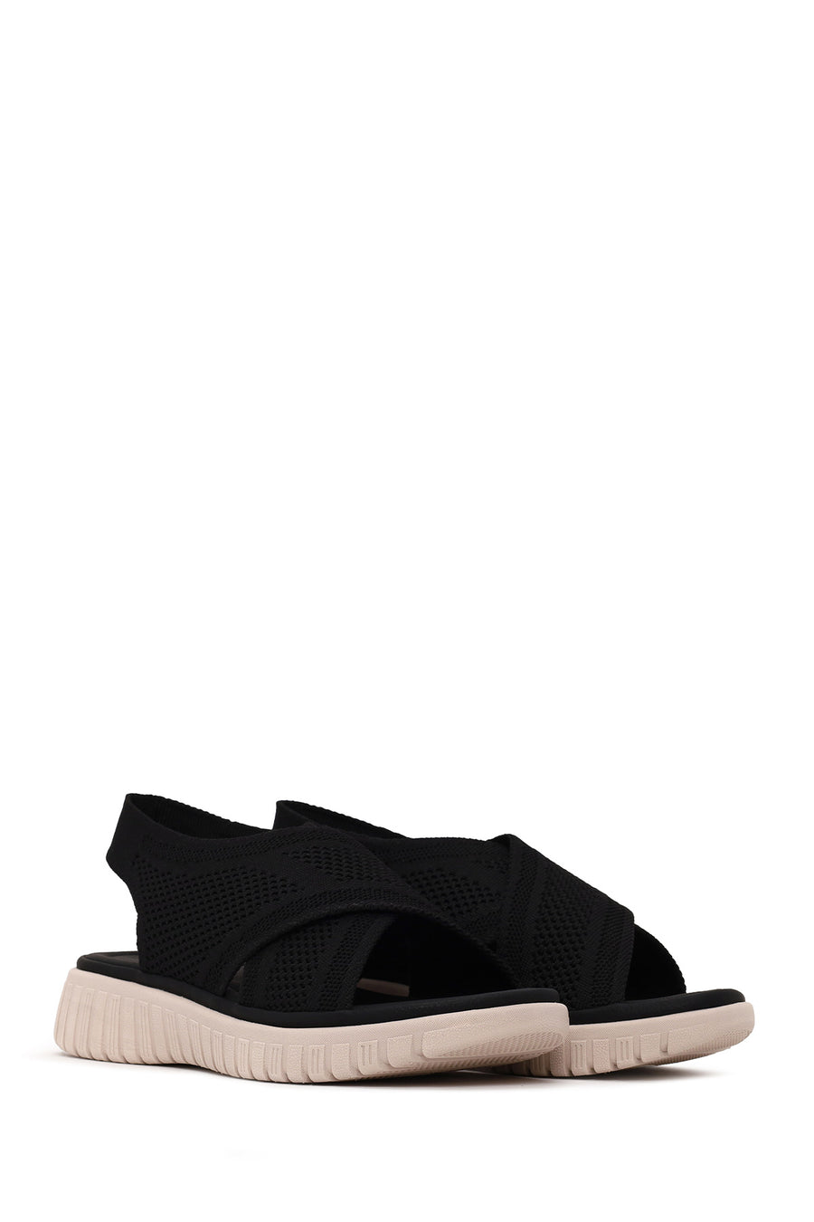 Woman Black Thick-Soled Comfort Sandal