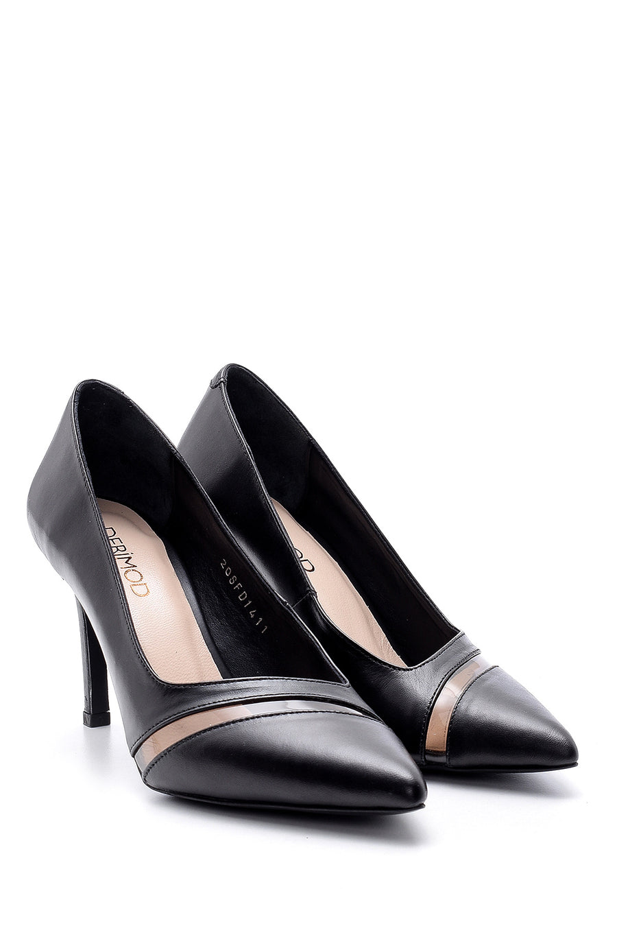 Kadın Şeffaf Detaylı Deri Stiletto
