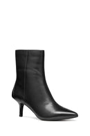 Geox Women Black D Kleopy B - Nappa Sheep Lea Zippered Thin Heeled Leather Boot | Derimod