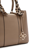 Women's Beige Long Strap Handbag with Accessory Detail | Derimod