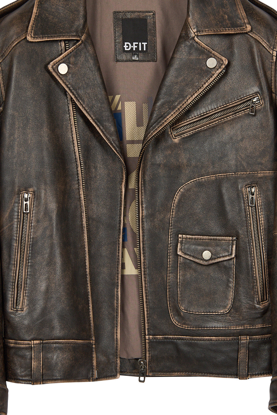 Carter Men's Brown Biker Leather Coat