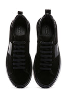 Men's Black Suede Leather Thick Soled Sneaker | Derimod