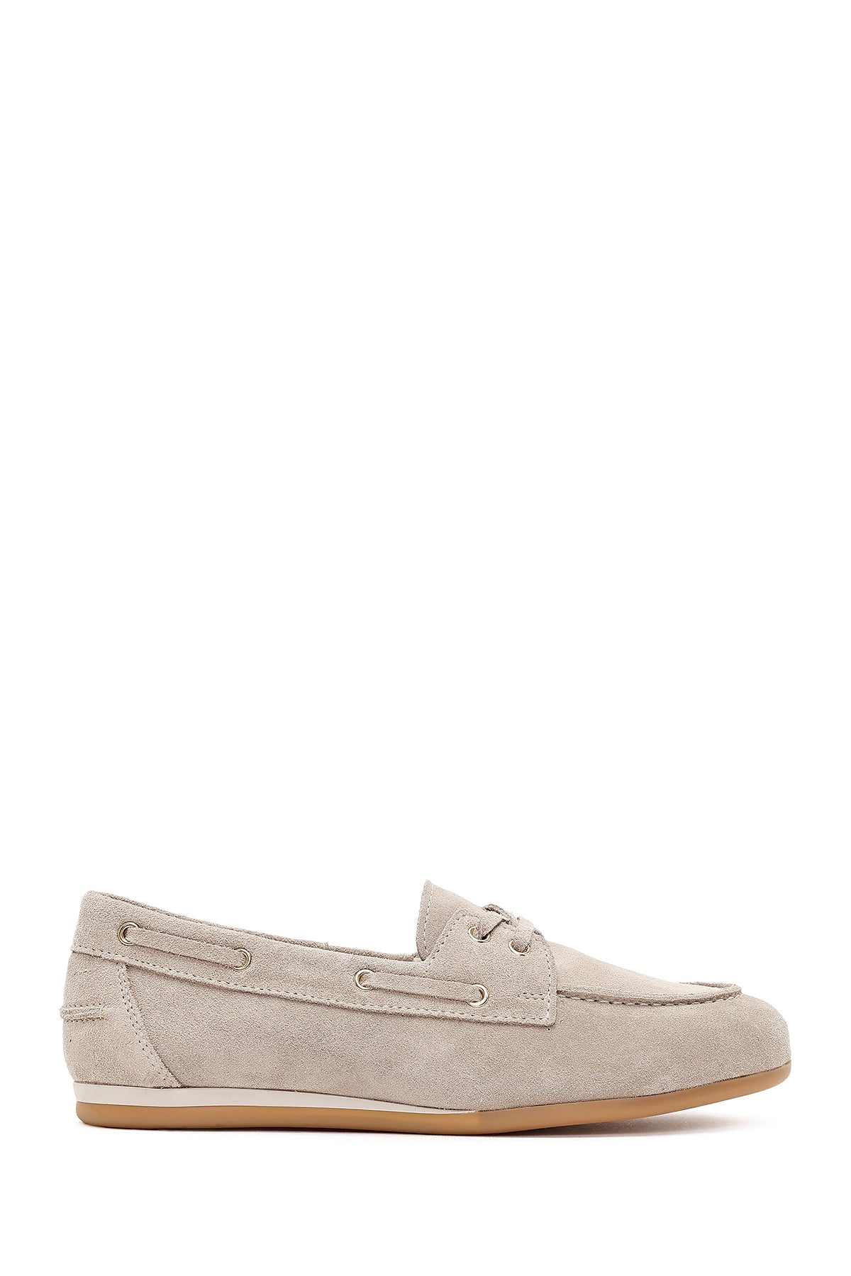 Women's Beige Lace-up Suede Leather Shoes 26PFD370810 | Derimod
