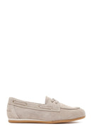 Women's Beige Lace-up Suede Leather Shoes | Derimod