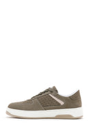 Men's Khaki Nubuck Leather Sneaker | Derimod