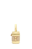 Women's Yellow Long Strap Patterned Mini Box Crossbody Bag | Derimod