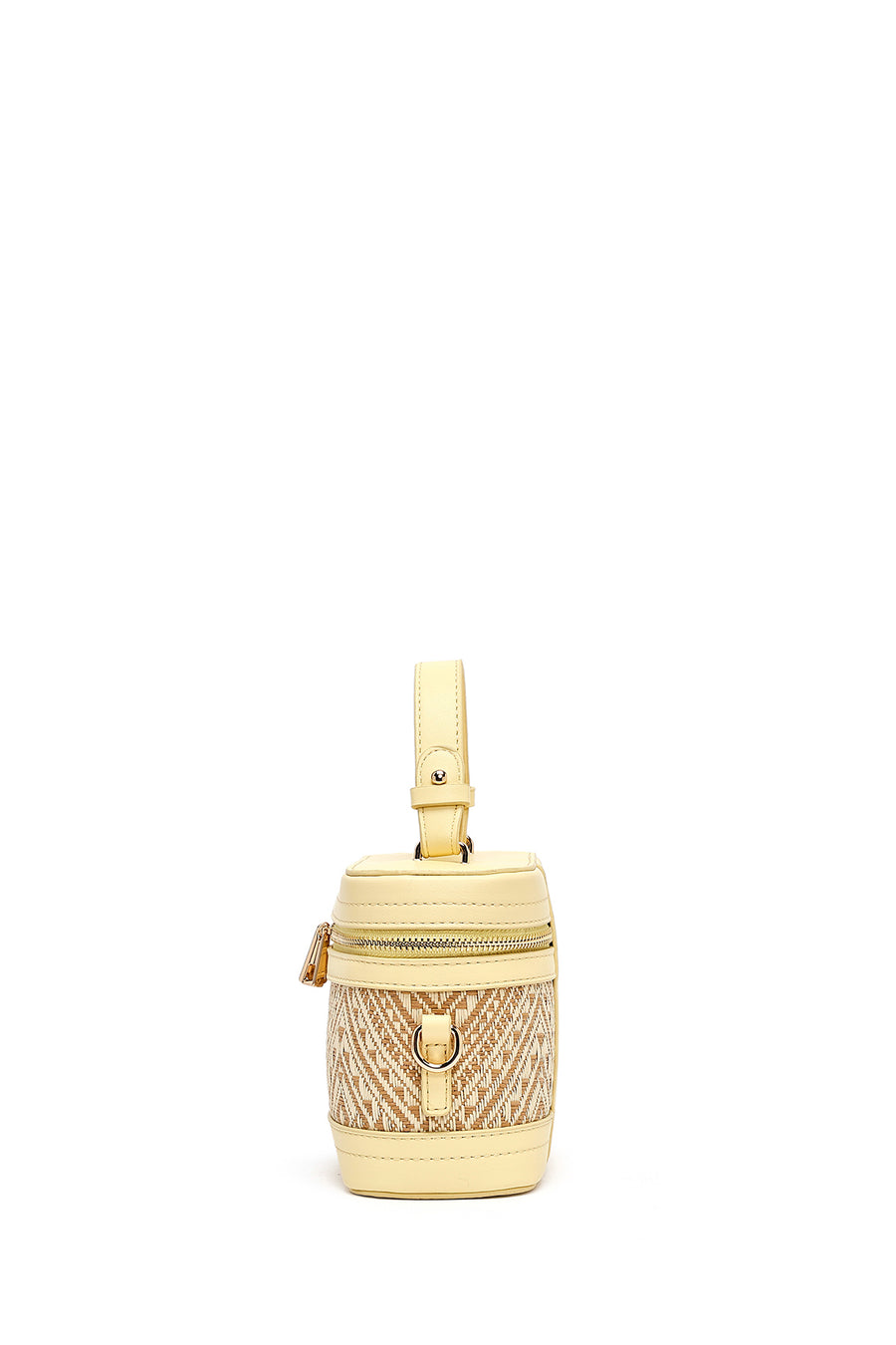 Women's Yellow Long Strap Patterned Mini Box Crossbody Bag