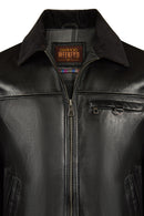 Nomad Male Black Oversize Leather Jacket | Derimod