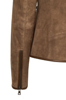Sybil Woman Mink Short Suede Jacket | Derimod