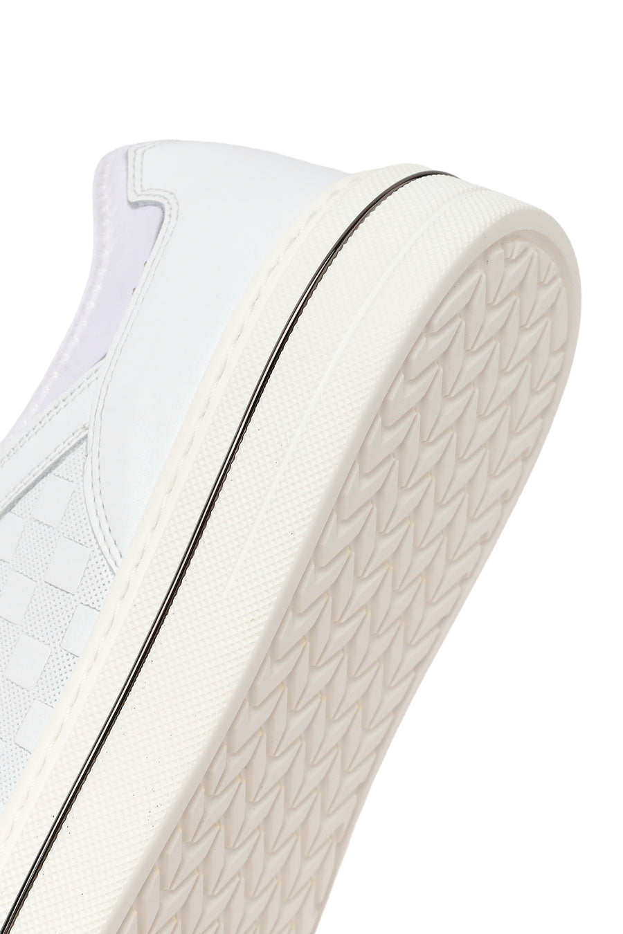 Male White Lace-Up Leather Sneaker